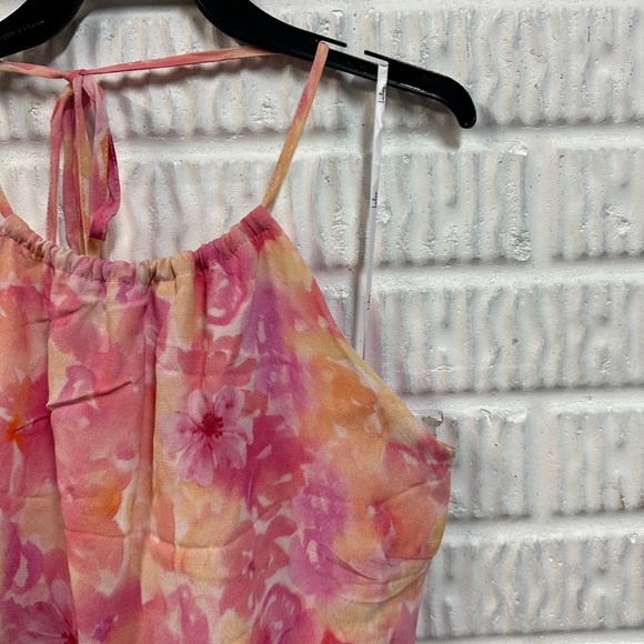 Lulus Mini Floral Halter Dress in Pink and Yellow NWOT Size XL - Picture 6 of 8